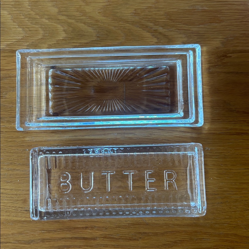 Clear Glass Butter Dish